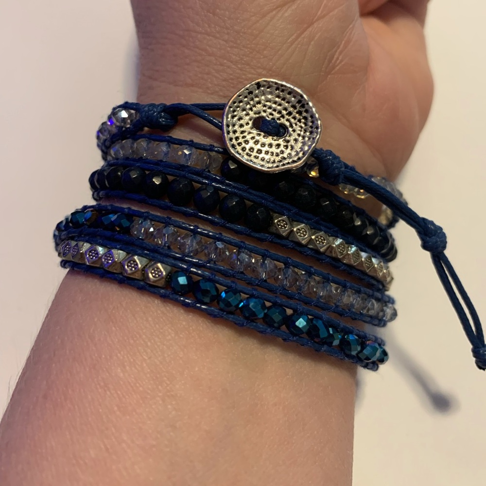 Shades of Blue Wrap Bracelet